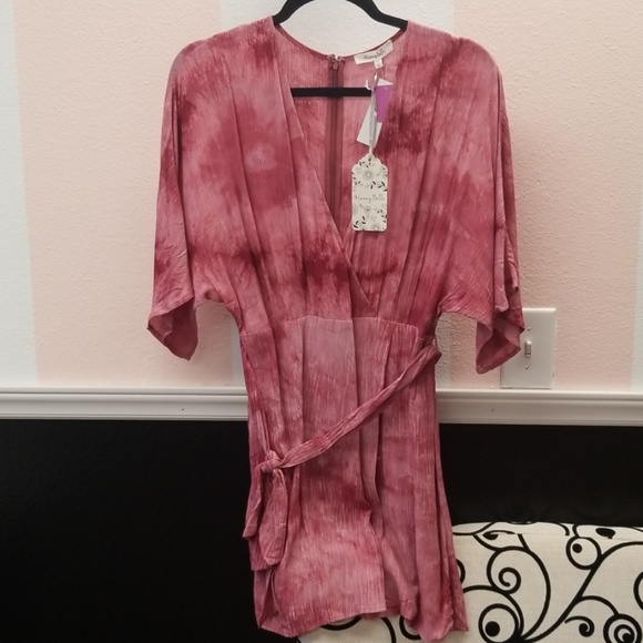 Belted Wrap dress. Beautiful rose pink color. - Picture 3 of 8